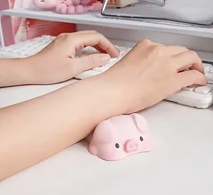 Ергономічний килимок для миші підставка під зап'ястя Pig 1 шт Рожевий synthetic.ua - Фото 1