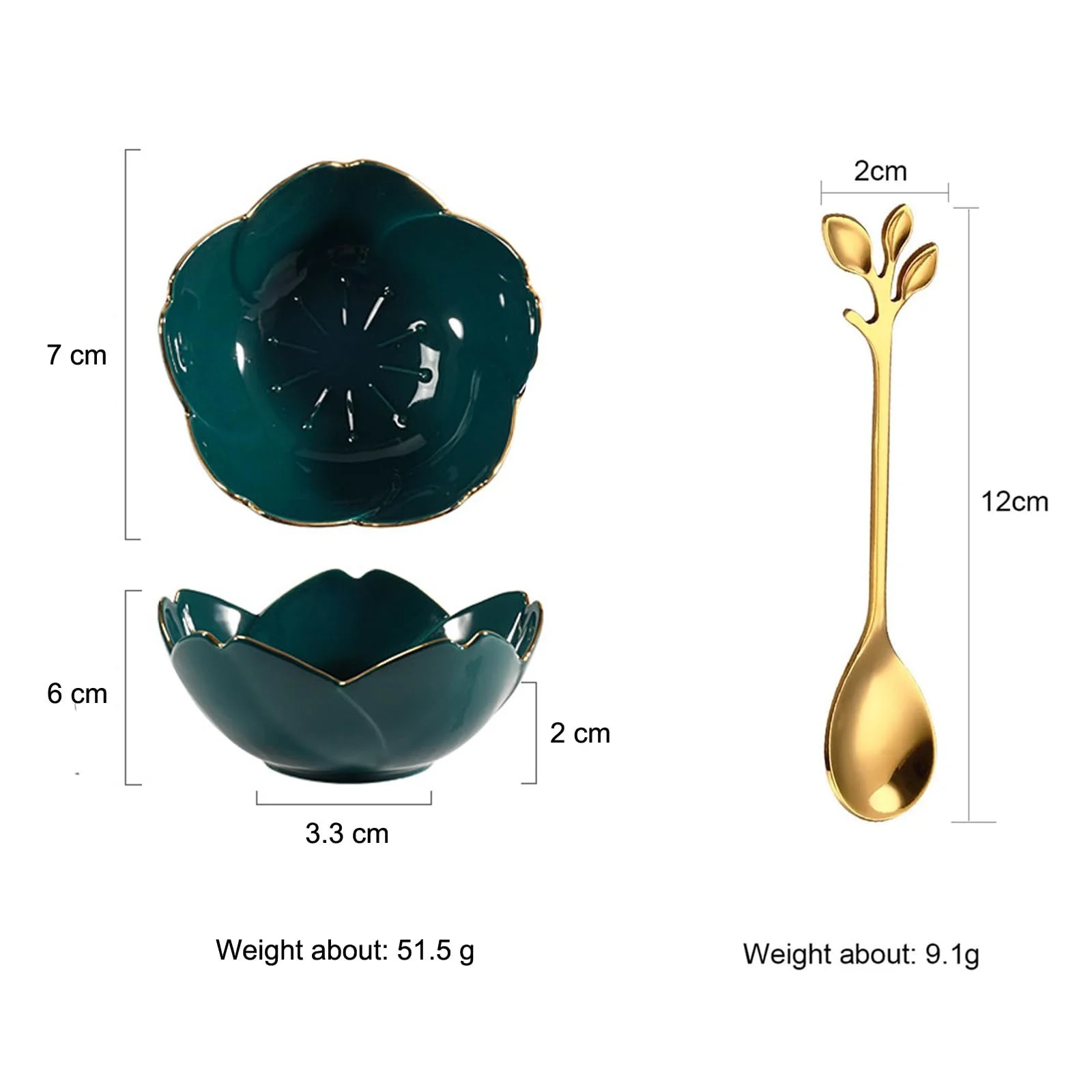 Миска Winlauyet Керамическая Набор Мини-мисок в форме сакуры 4 шт. Различные цвета, фото №5
