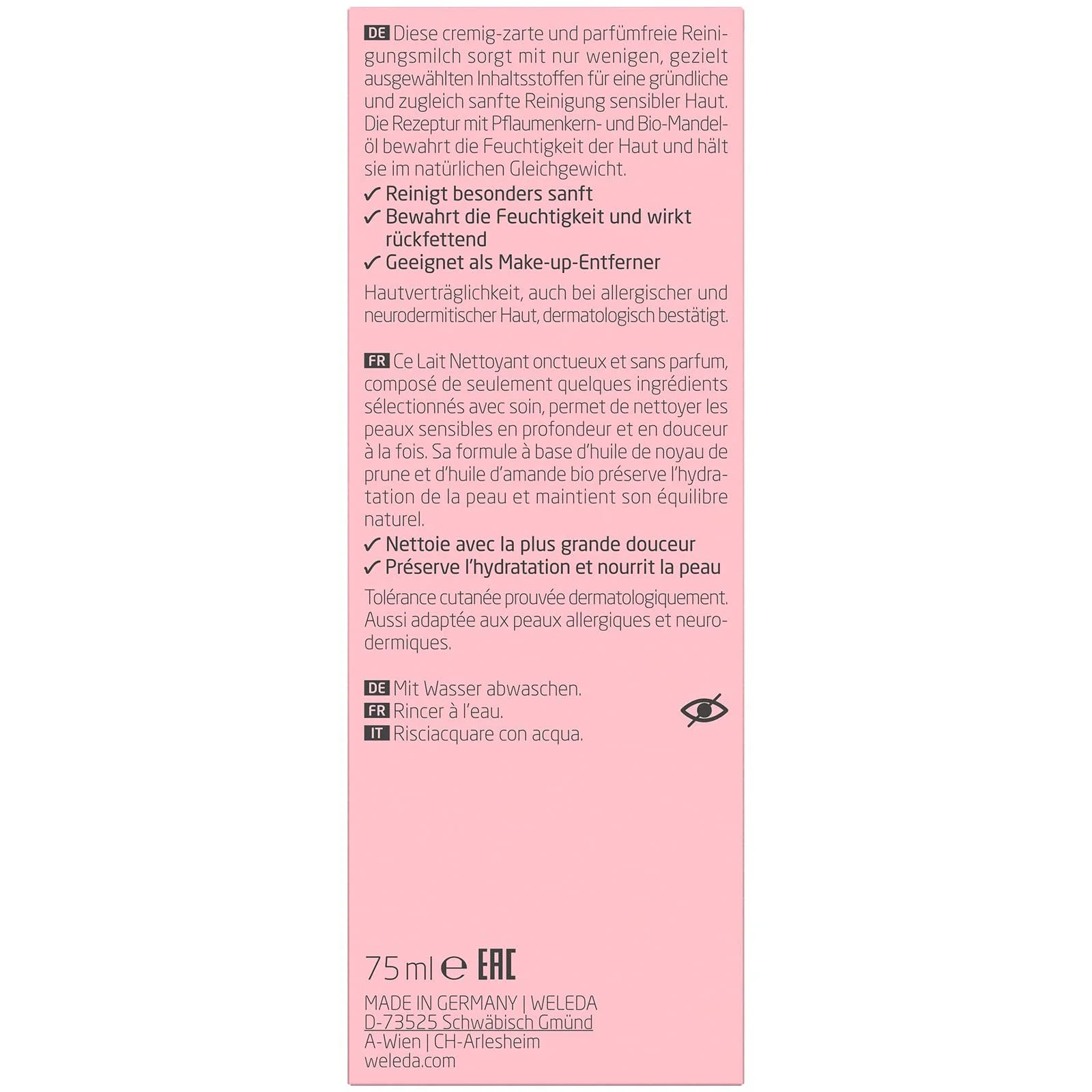 Очищуюче молочко Weleda Organic Almond Soothing 75 мл, фото №3 Очищуюче молочко Weleda Organic Almond Soothing 75 мл, фото №3