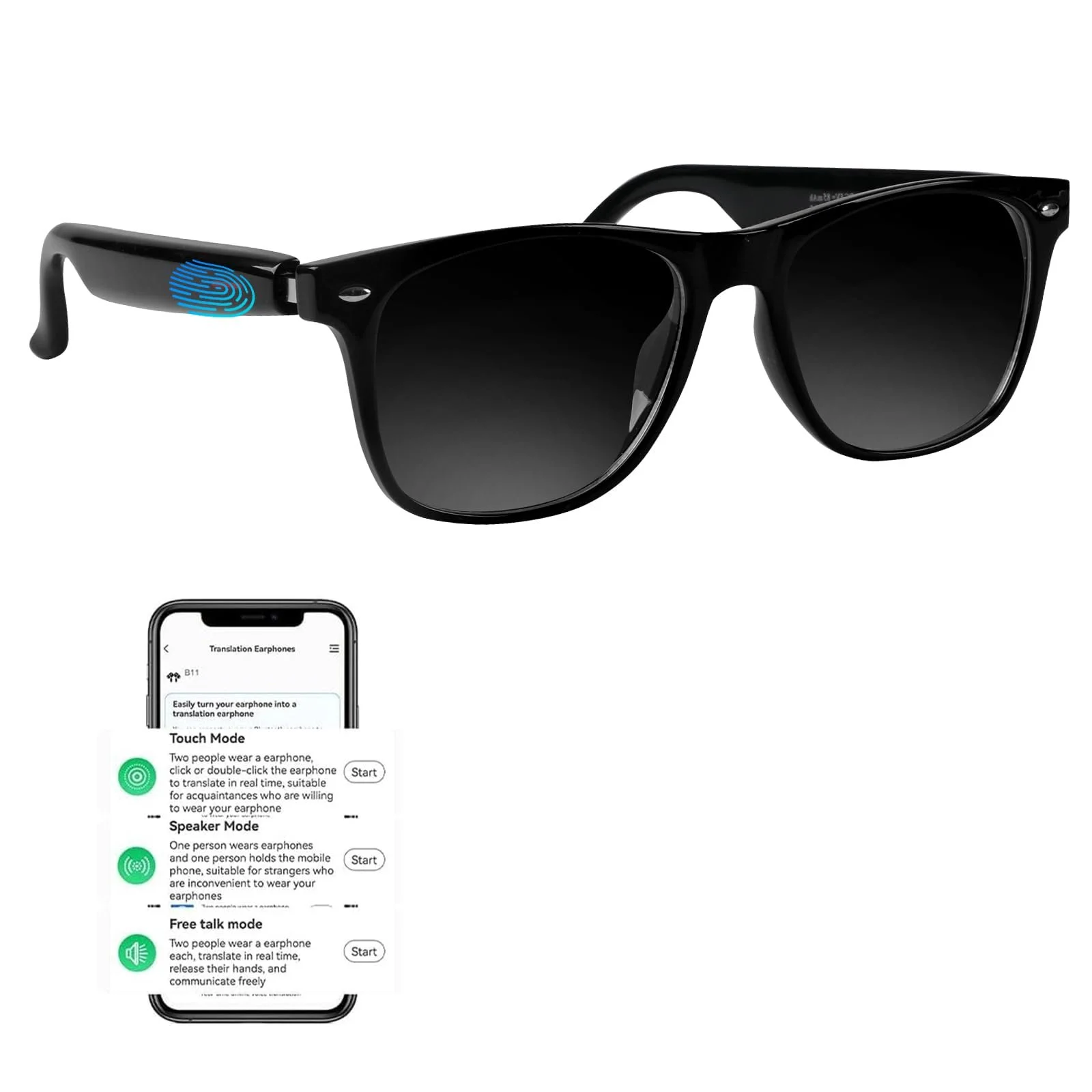 Розумні окуляри-перекладач AI, двомовний переклад у реальному часі, голосовий, фото №1 Розумні окуляри-перекладач AI, двомовний переклад у реальному часі, голосовий, фото №1