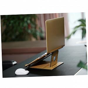 Подставка для ноутбука деревянная портативная Универсальная для ежедневного использования synthetic.ua - Фото 1