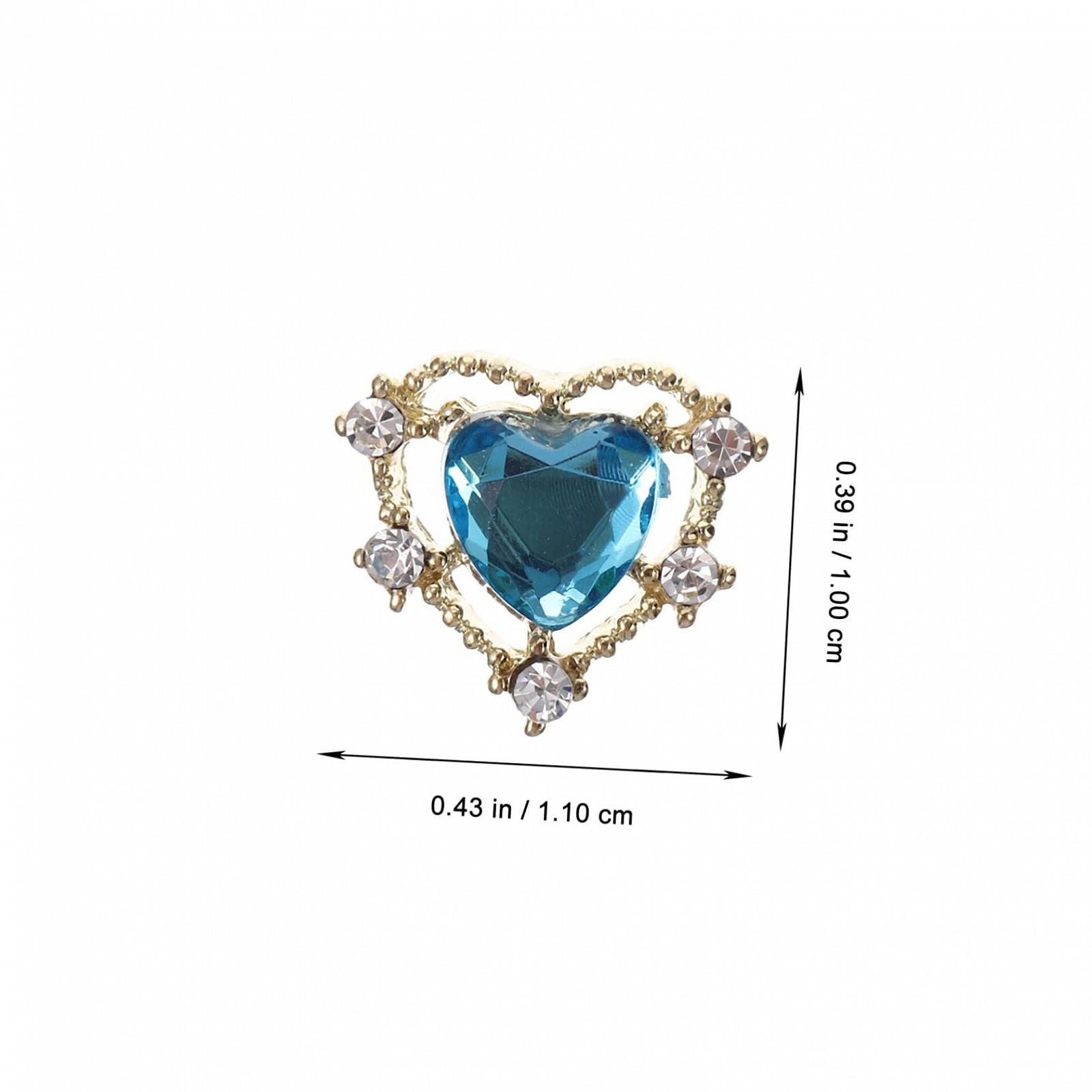 Украшения для ногтей в форме сердца FRCOLOR, маникюрные украшения, патчи, стразы для ногтей, подвеска в форме сердца для ногтей, цинковый сплав, 3D кристаллы, набор, фото №8