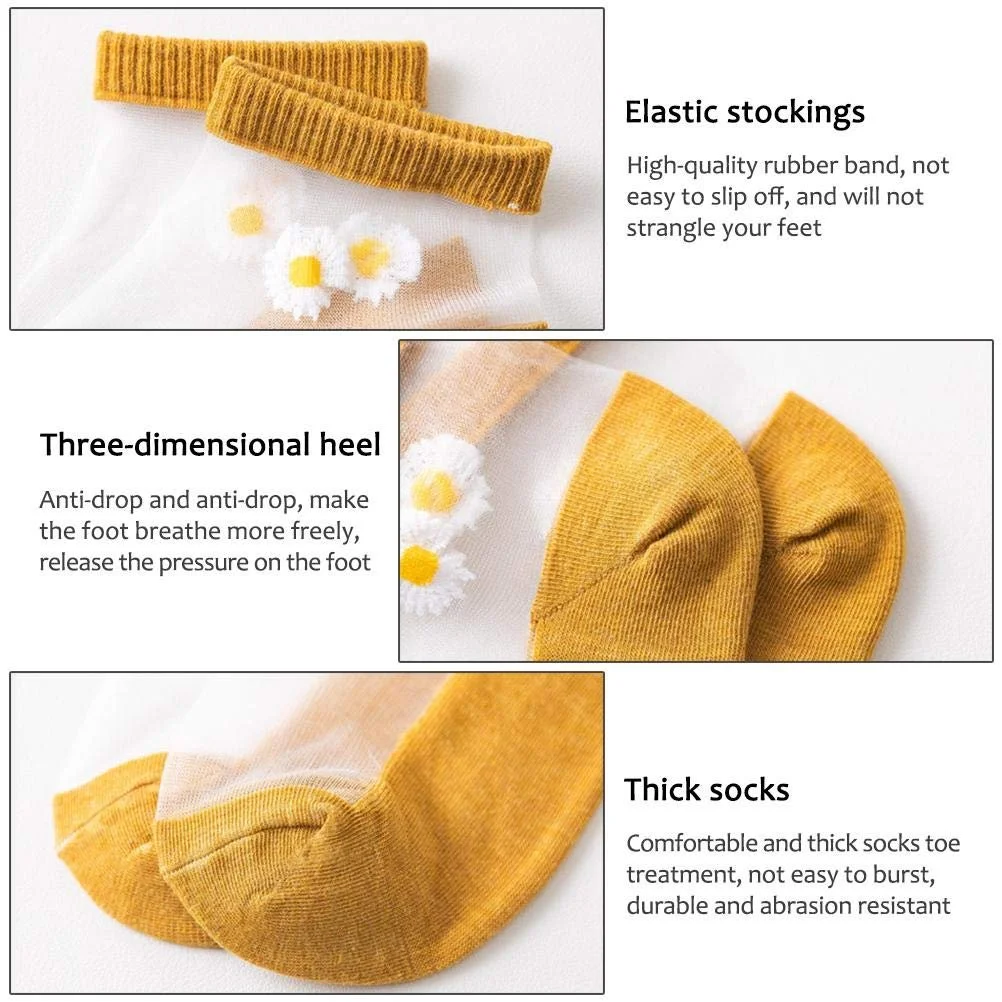 Носки Женские Ultra Thin Transparent Fiberglass Silk Breathable Floral Летние Короткие, разные цвета, фото №2 Носки Женские Ultra Thin Transparent Fiberglass Silk Breathable Floral Летние Короткие, разные цвета, фото №2