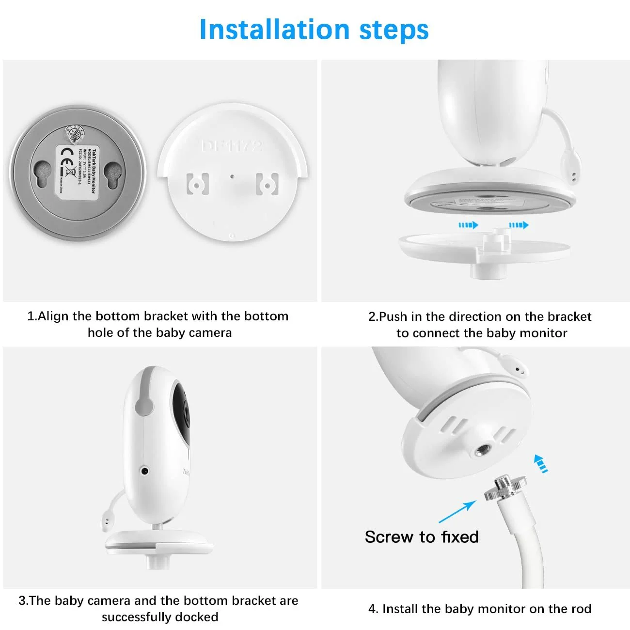Тримач для відеоняні HOLACA Baby Monitor BM611/BM612 Затискач, фото №5 Тримач для відеоняні HOLACA Baby Monitor BM611/BM612 Затискач, фото №5