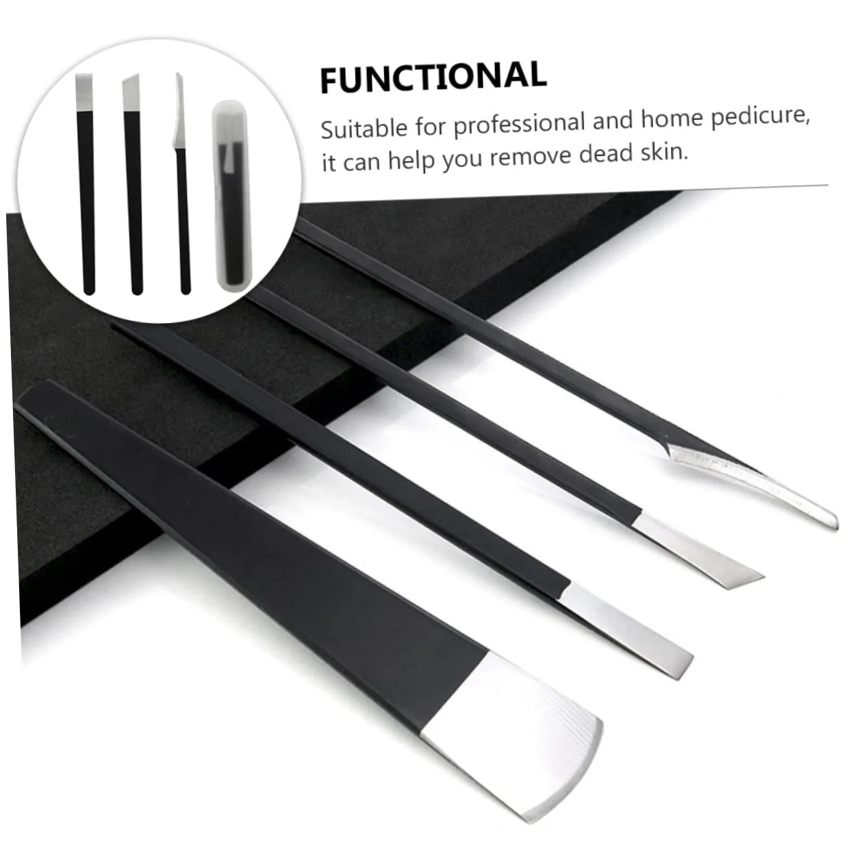 Набір  4 в 1 для педикюру Healvian Чорний, фото №4