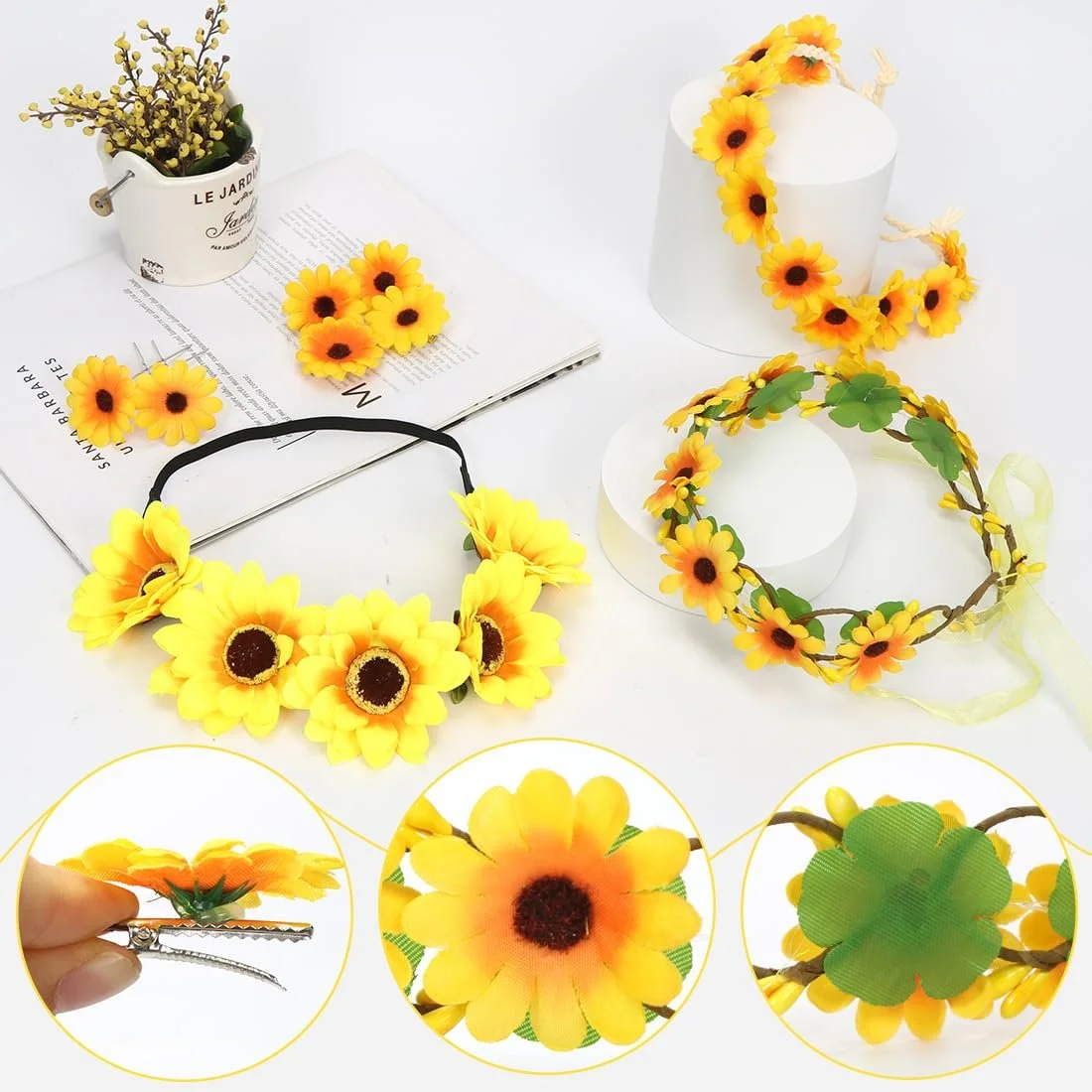 Венок для волос Подсолнечник, фото №3