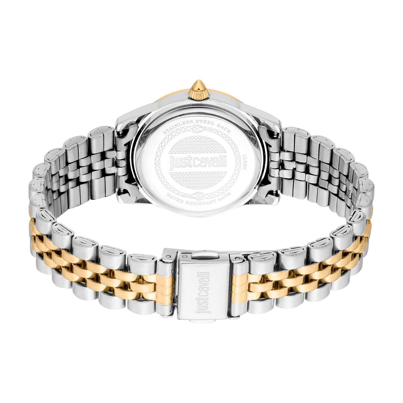 Женские аналоговые кварцевые часы Just Cavalli JC1L360M0075 Ремешок из нержавеющей стали, серебристый / черный, Fashion, фото №3