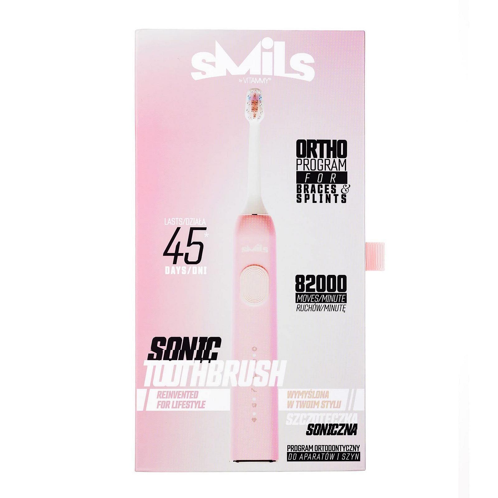 Електрична звукова зубна щітка Vitammy SMILS 5 режимів Пудровий рожевий, фото №4