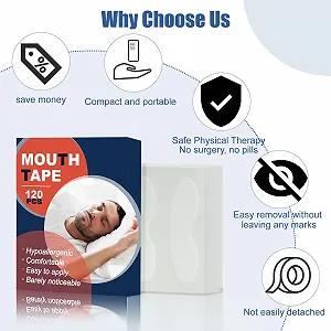 Лента для рта для сна Say Goodbye Snoring and Dry Mouth с наноматериалом 120 шт. на ночь в изысканной упаковке для легкого использования и комфортного сна. synthetic.ua - Фото 1