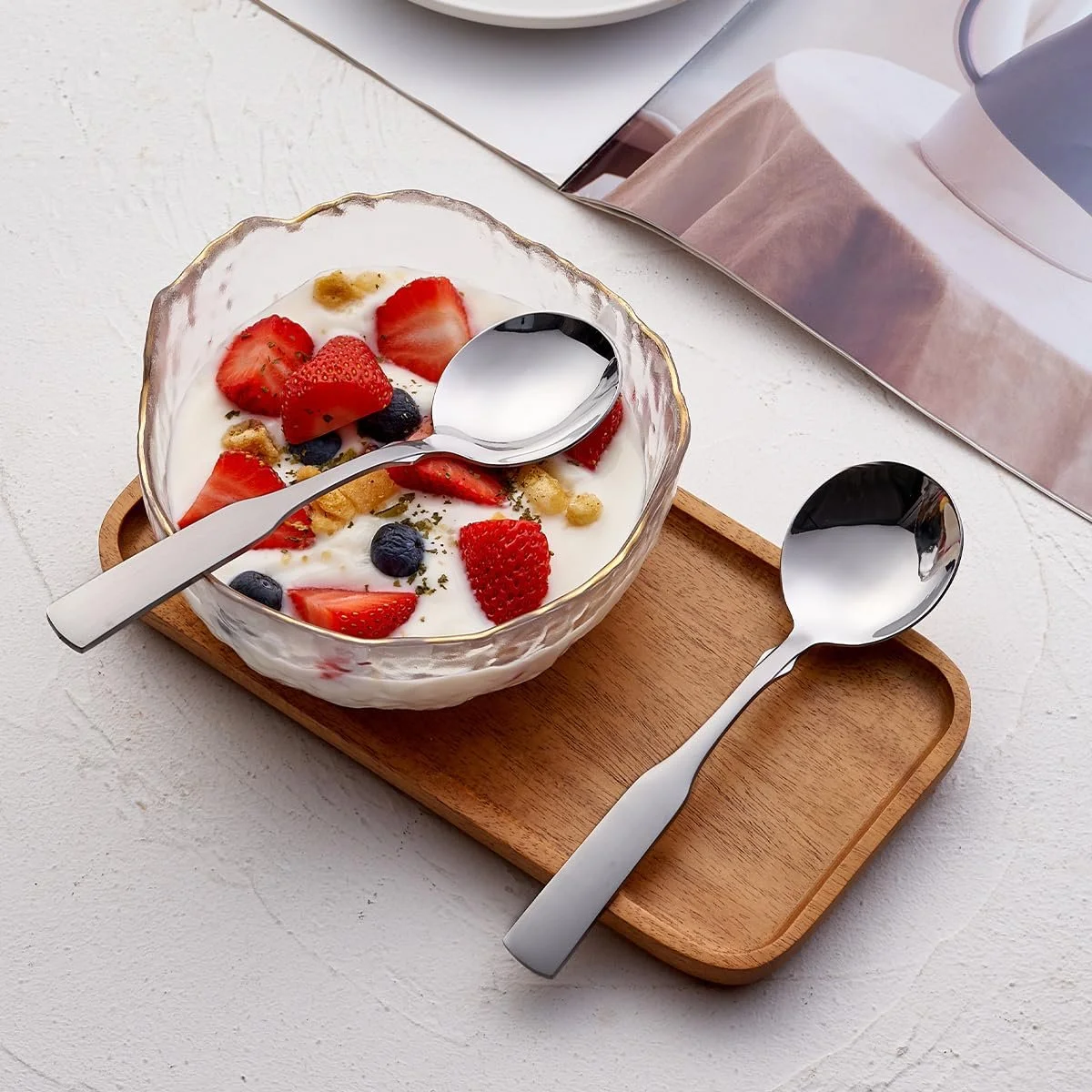 Ложка для супу, нержавіюча сталь, 6,1 дюйма, важка кругла, фото №6