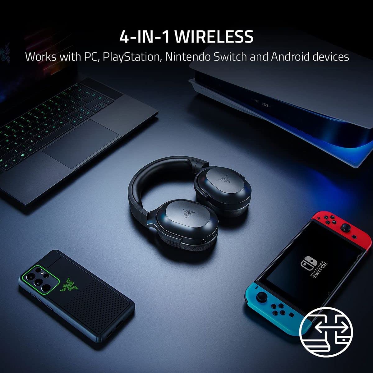 Наушники Razer Barracuda X Беспроводные USB-C 250 г 40 мм 20 часов Черный, фото №3