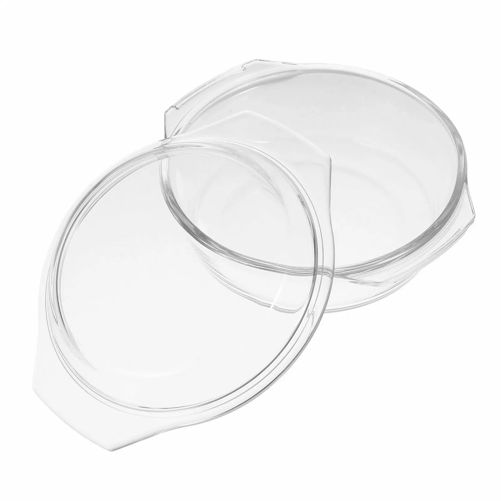 Скляна форма для запікання Термостійка з плоскою кришкою-тарілкою Штабельована Прозора, фото №1