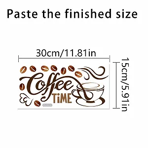 Наклейка на стену Coffee Cup Beans Mug PVC 30 x 15 см synthetic.ua - Фото 1