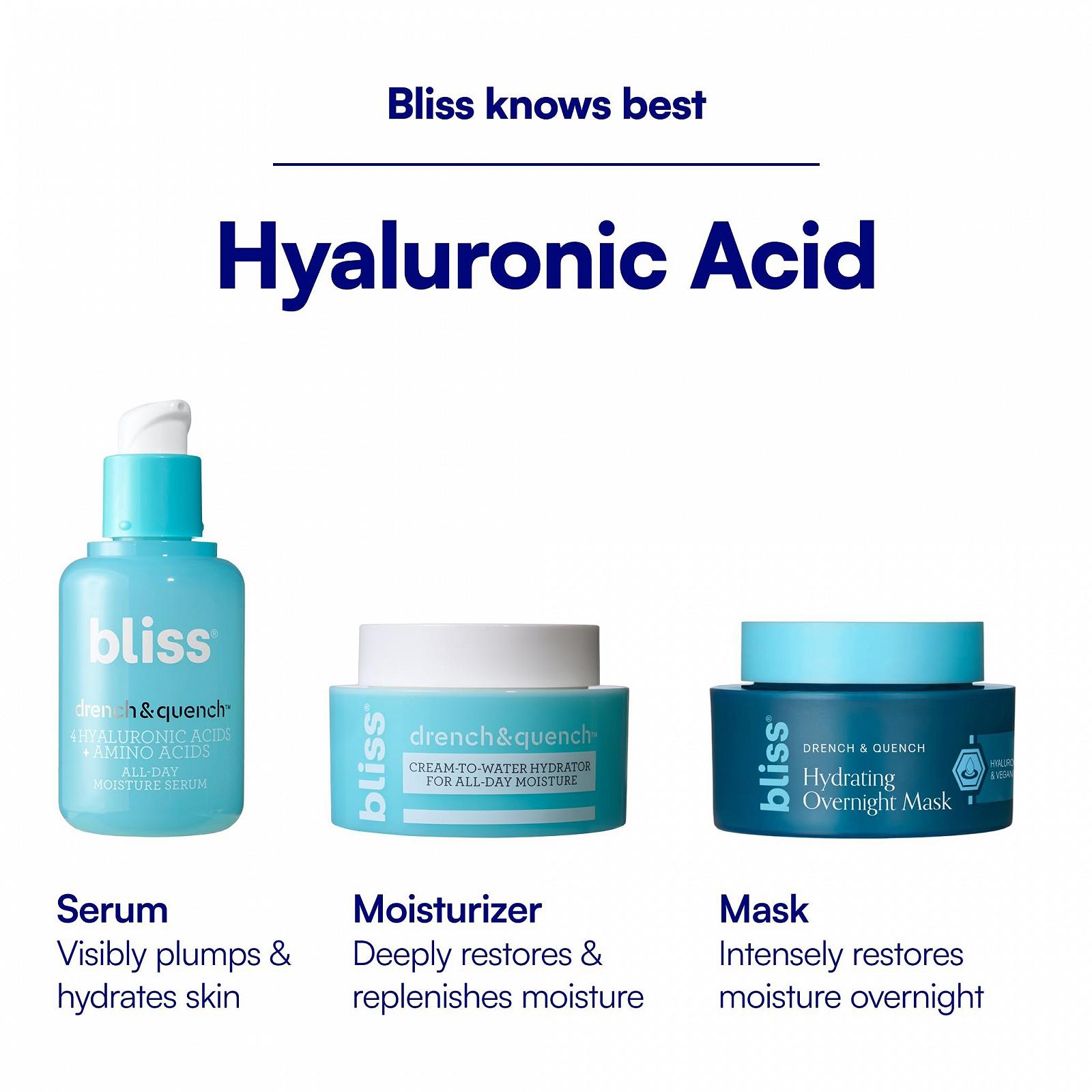 Зволожувальний крем для обличчя з гіалуроновою кислотою Bliss Drench & Quench Текстура Cream-To-Water 300 мл Веганський, фото №9