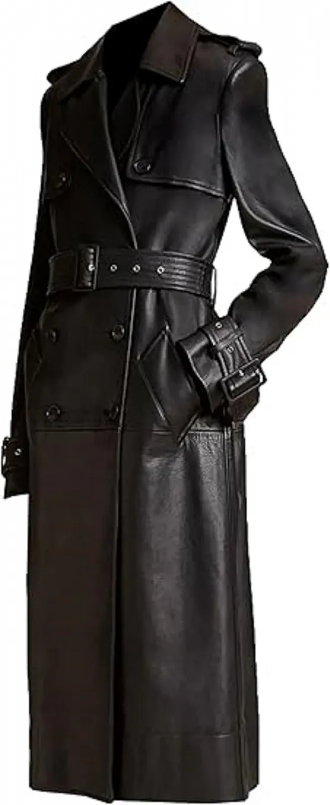 Тренч ZM ATTIRE Шкіряний Жіночий З поясом, фото №2