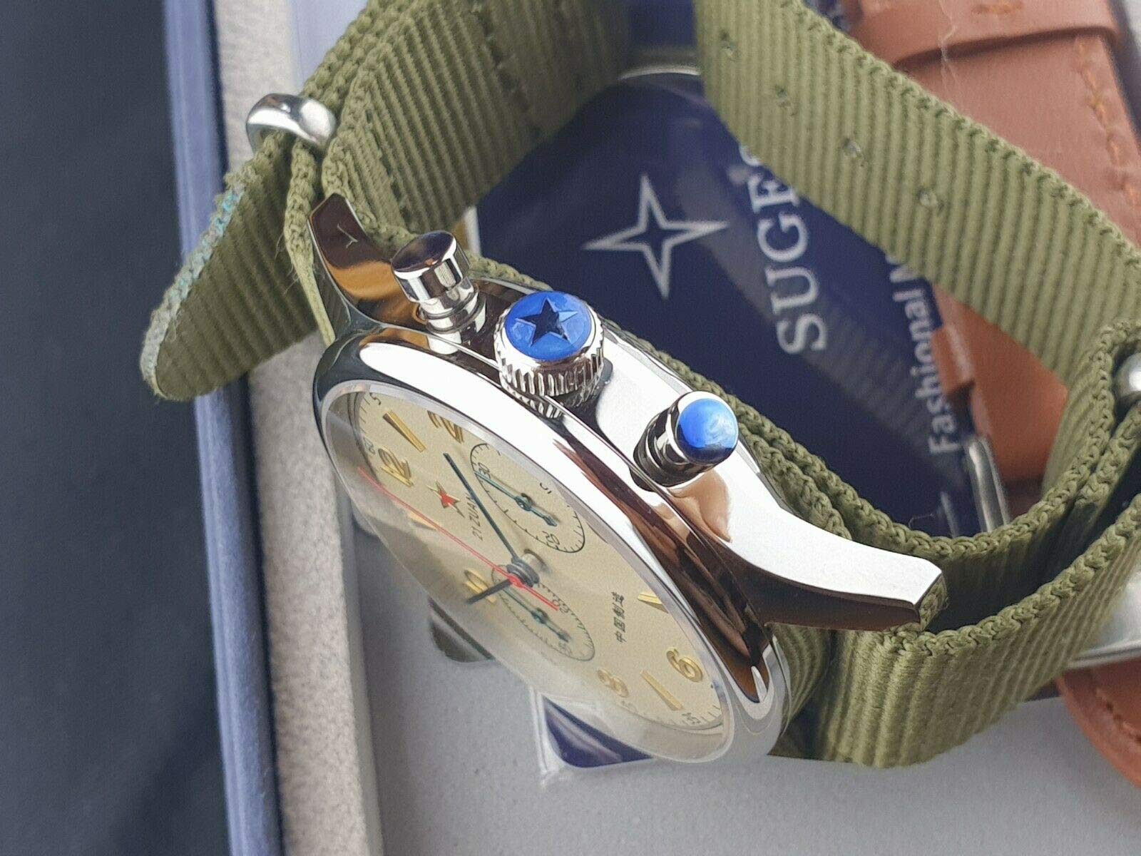 Чоловічий хронограф Seagull 1963 C1963BK 38 мм Чорний Ремінець, фото №5 Чоловічий хронограф Seagull 1963 C1963BK 38 мм Чорний Ремінець, фото №5