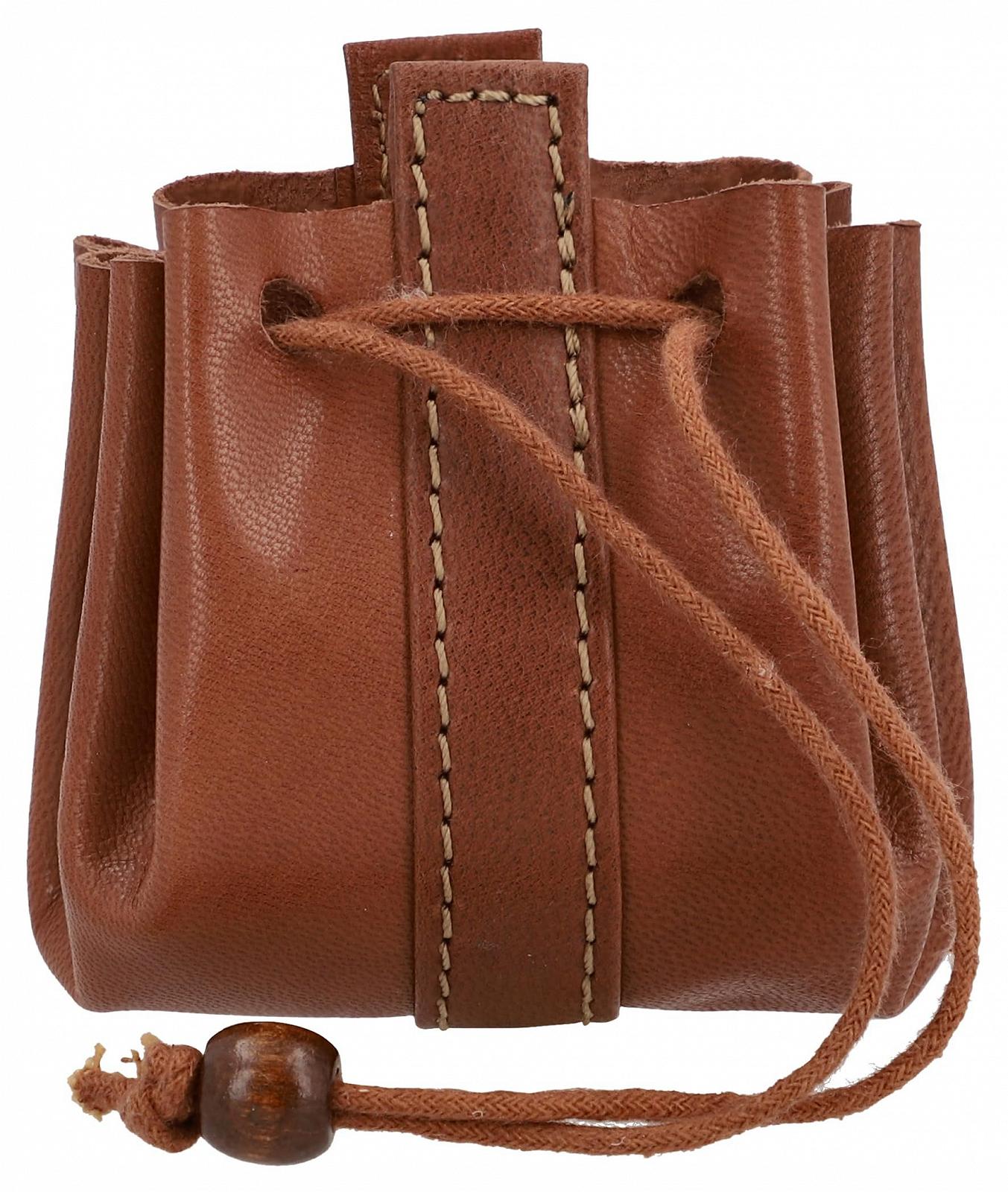 Кошелек кожаный Gusti Ole Bag Sack Utensils Money Vintage Look Leather, темно-коричневый, винтажный, фото №7