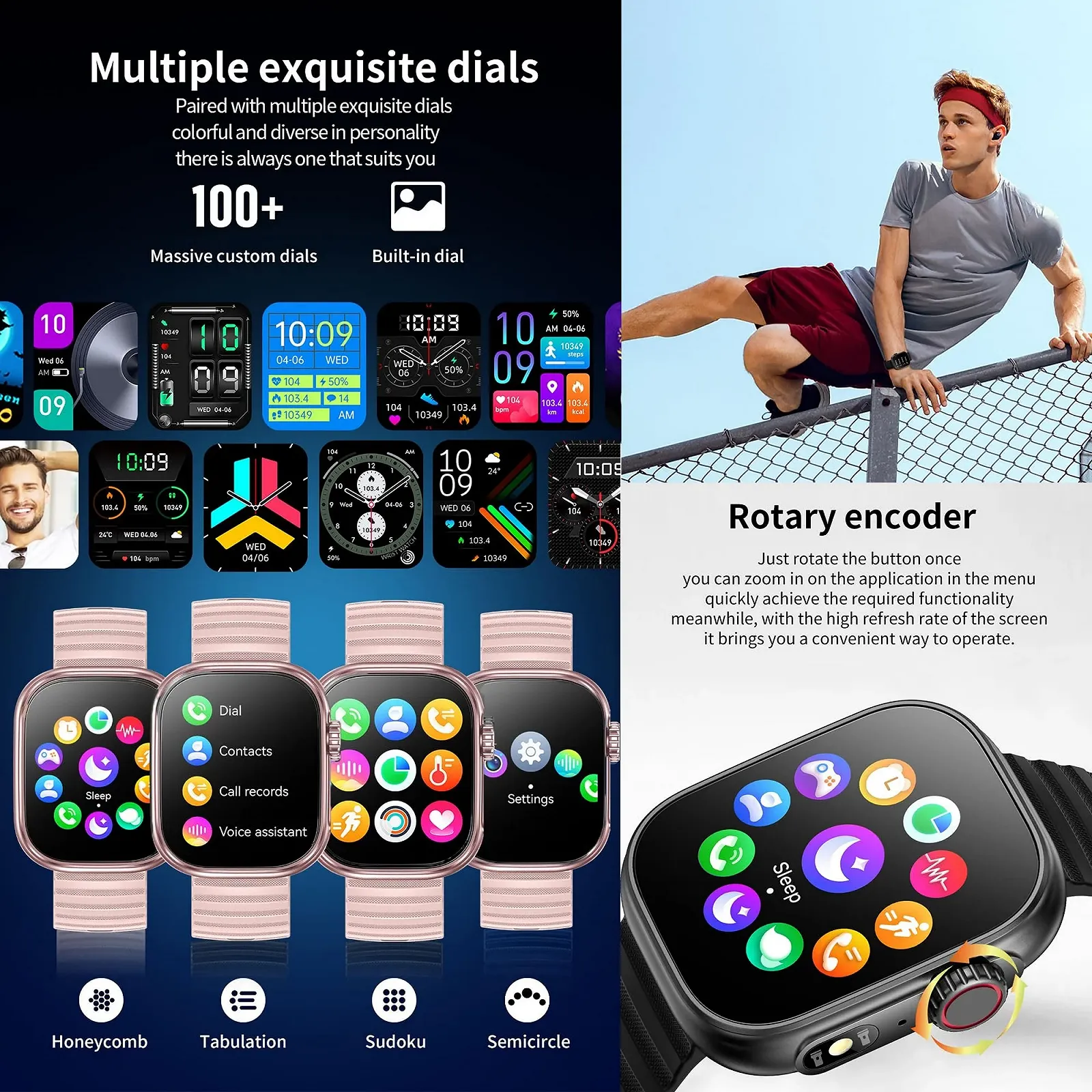 Смарт-часы женские 2.01 Inch IP68 Водонепроницаемый Спортивный с функцией телефона, фото №7