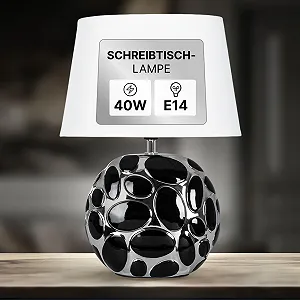 Настільна лампа ARTE LAMP Poppy LED з текстильним абажуром Хром/Білий synthetic.ua - Фото 1