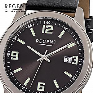 Чоловічий годинник REGENT Аналоговий F-845 Ремінець шкіряний URF845 Чорний synthetic.ua - Фото 1