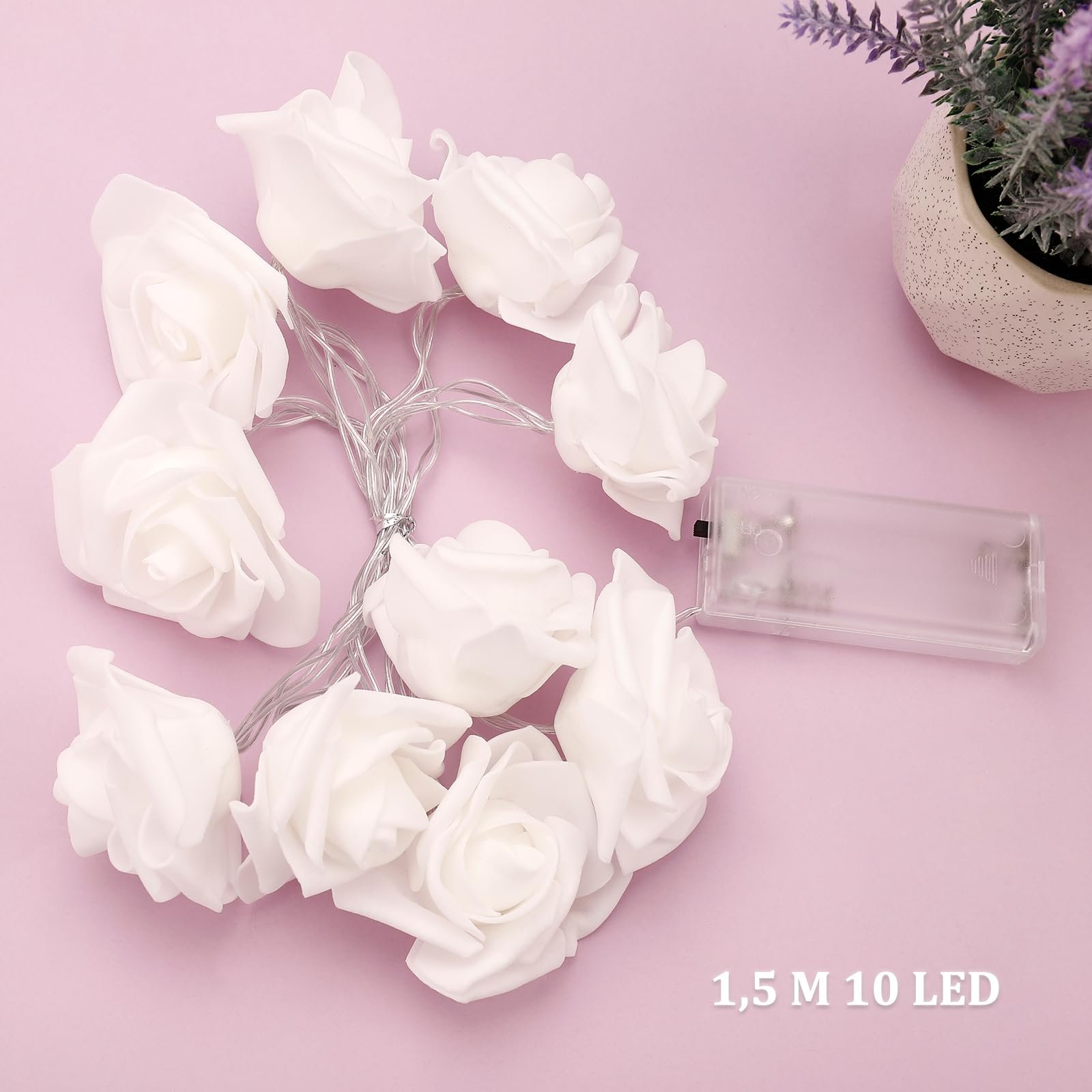 Гірлянда ENLACE Троянда 1,5 м 10 LED Теплий Білий, фото №2