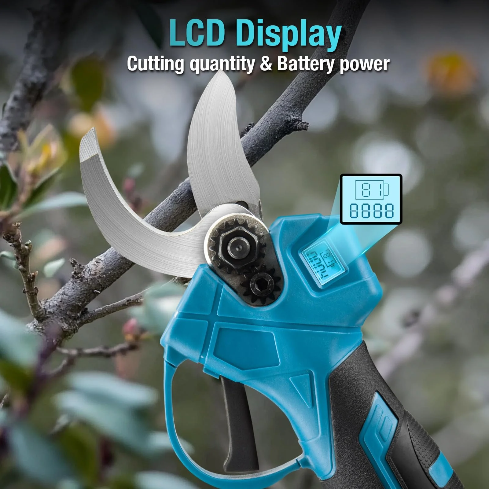 Електричні садові ножиці Makita 15-30 мм 21 V, сині (без акумулятора), фото №6 Електричні садові ножиці Makita 15-30 мм 21 V, сині (без акумулятора), фото №6