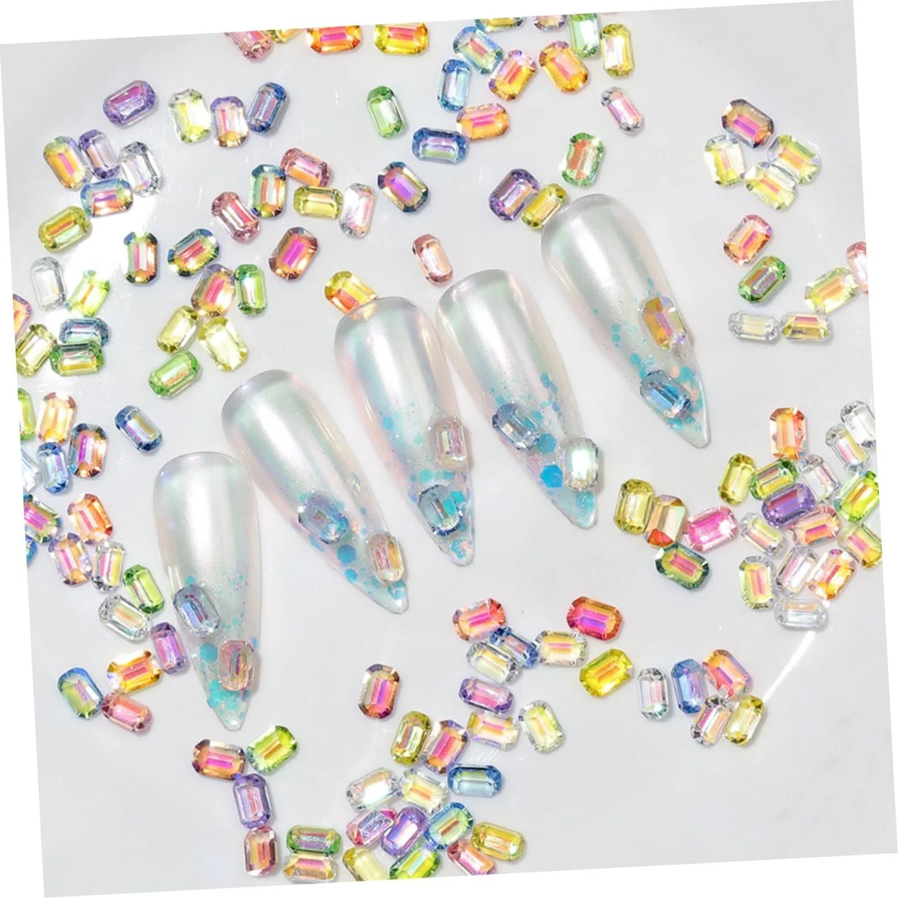 Прикраси Boxen, різнокольорові плоскі камені для творчого дизайну нігтів вдома та в салонах, фото №9