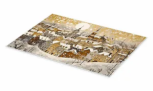 Постер Michael Artefacti Golden Winter in the City 90 x 60 см Золотистый synthetic.ua - Фото 1