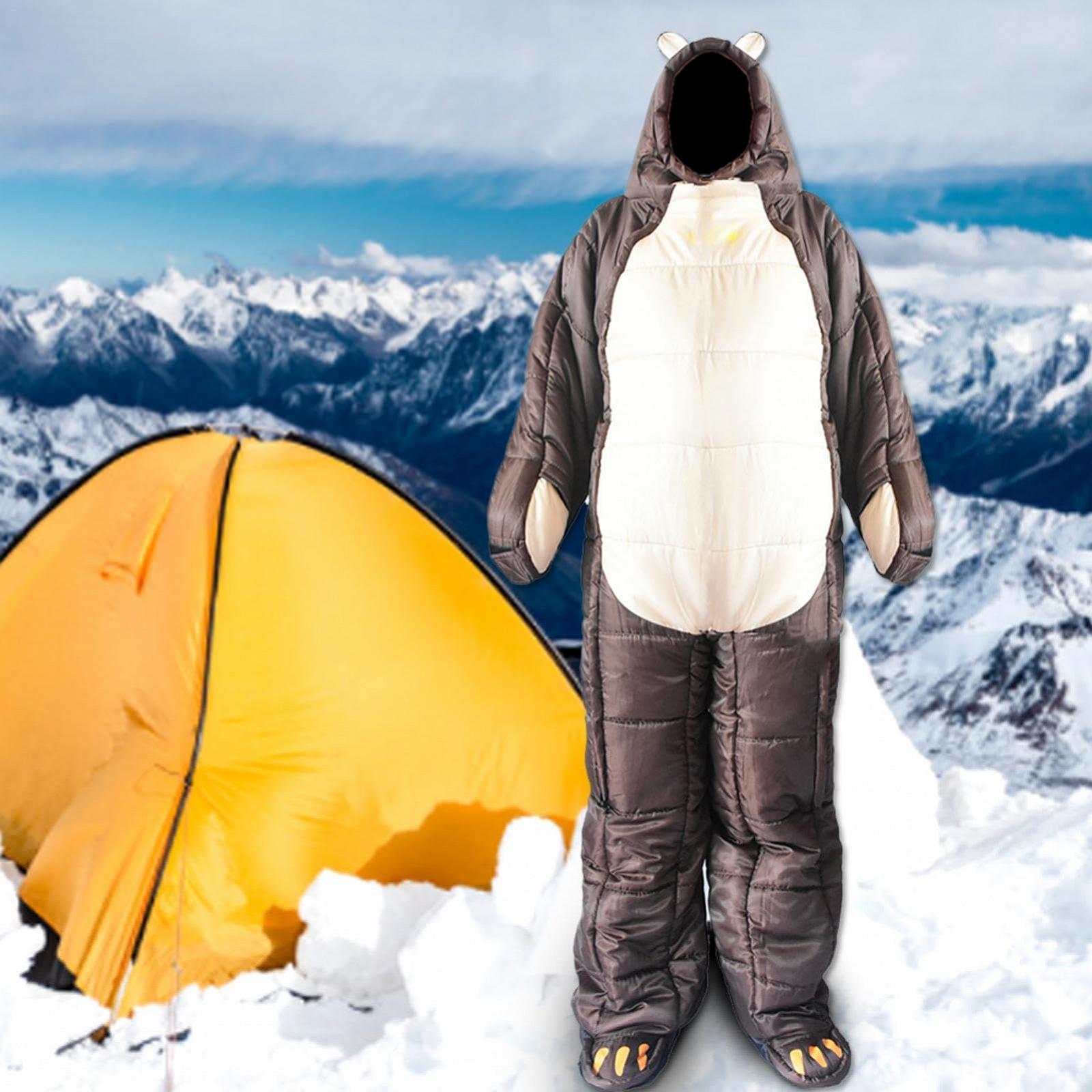 Спальный мешок Portable Bear Full Body Sleeping Bag для взрослых с молнией, лёгкий зимний для кемпинга, походов, путешествий, фото №1