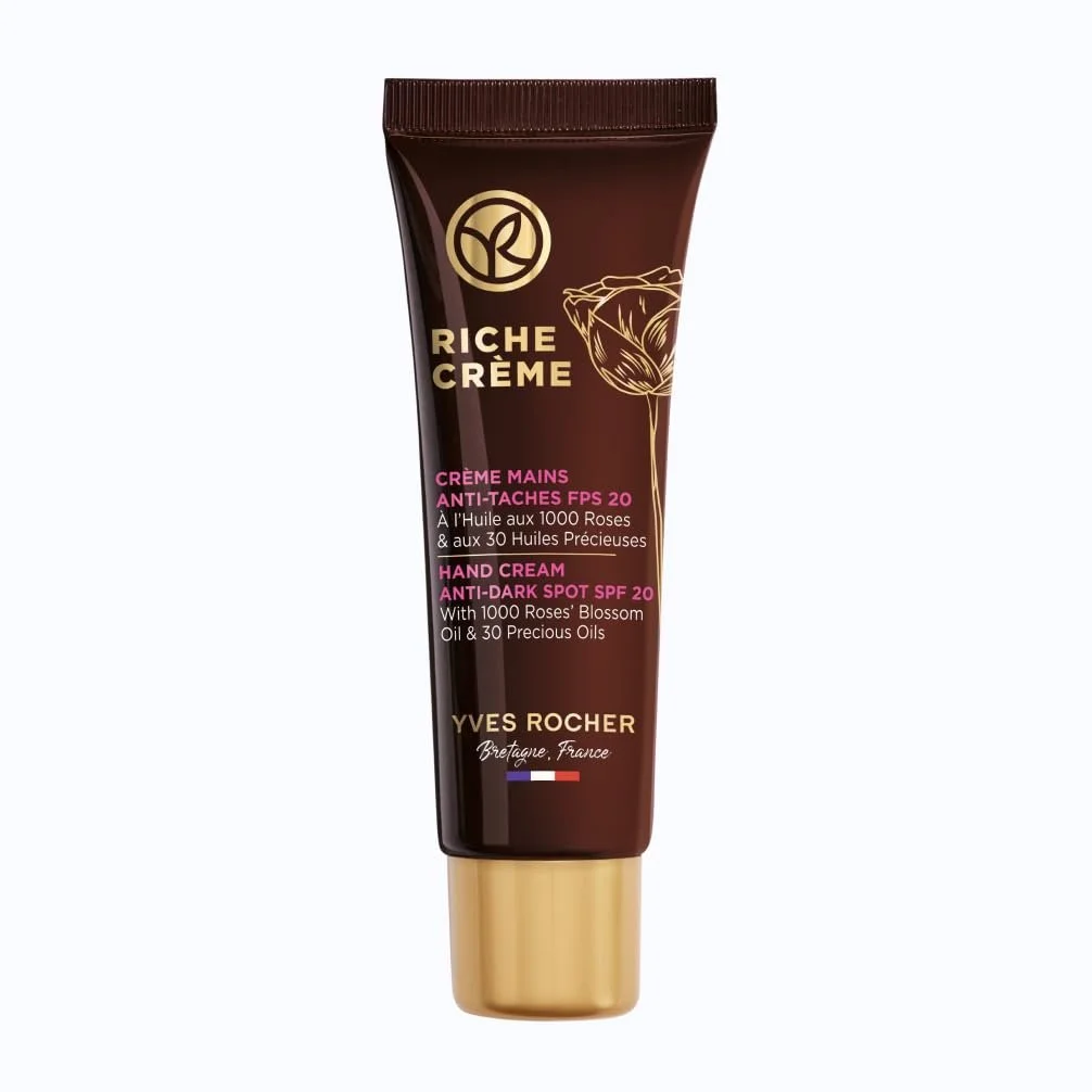 Крем для рук Yves Rocher Riche Crème SPF 20 проти пігментних плям для зрілої шкіри, фото №1 Крем для рук Yves Rocher Riche Crème SPF 20 проти пігментних плям для зрілої шкіри, фото №1