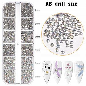 Стразы для ногтей (набор) PLABBDPL 2400 шт. Разноцветные разных размеров synthetic.ua - Фото 1