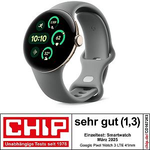 Смарт-годинник Google Pixel Watch 3 (41 мм) LTE, алюмінієвий корпус кольору шампанського золота, ремінець кольору лісового горіха synthetic.ua - Фото 1
