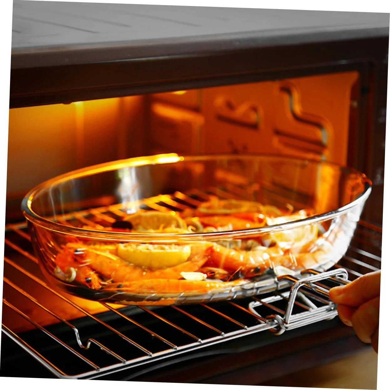 Форма для выпечки iplusmile Большая овальная стеклянная термостойкая штабелируемая для микроволновой печи, фото №8