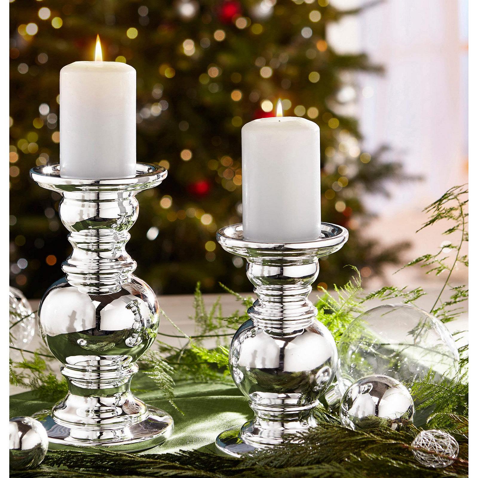 Набір свічників 2 шт. Срібло, фото №3 Набір свічників 2 шт. Срібло, фото №3