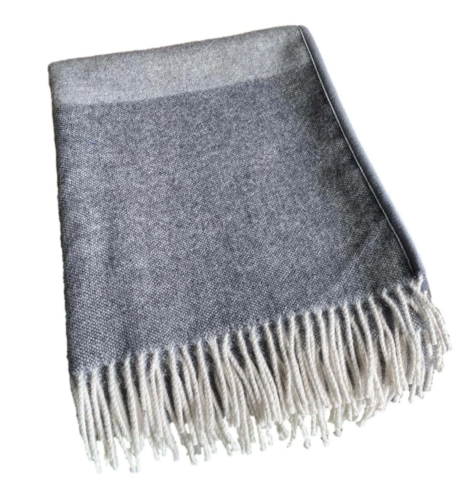 Шерстяной Плед Alpenwolle 140 x 200 см Новая Зеландия 100% Шерсть из Новой Зеландии Серый с Лентой, фото №2