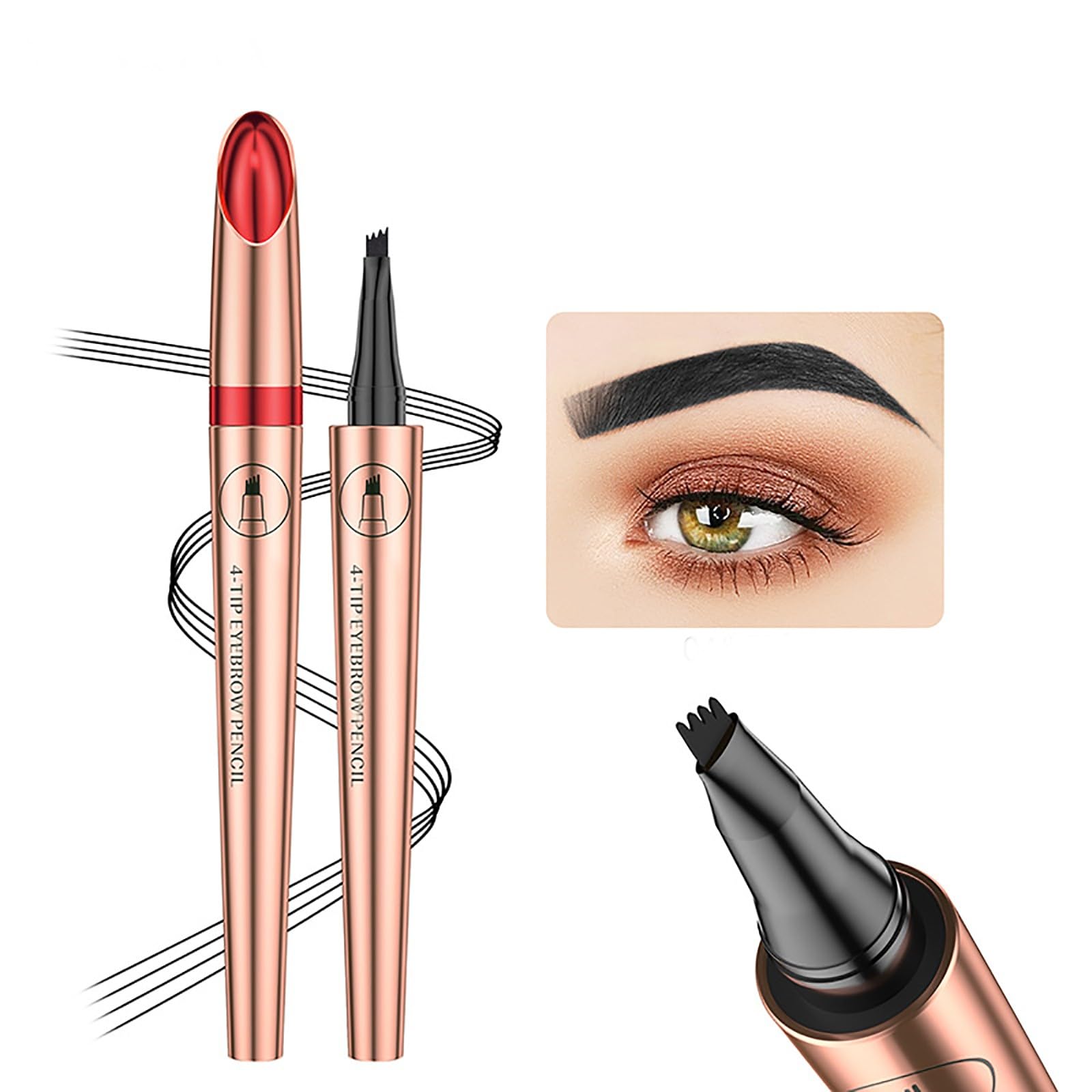 Олівець Augenbrauenstift 2024 Wasserfest Microblading Augenbrauenstift Натуральний Чорний One Size, фото №2