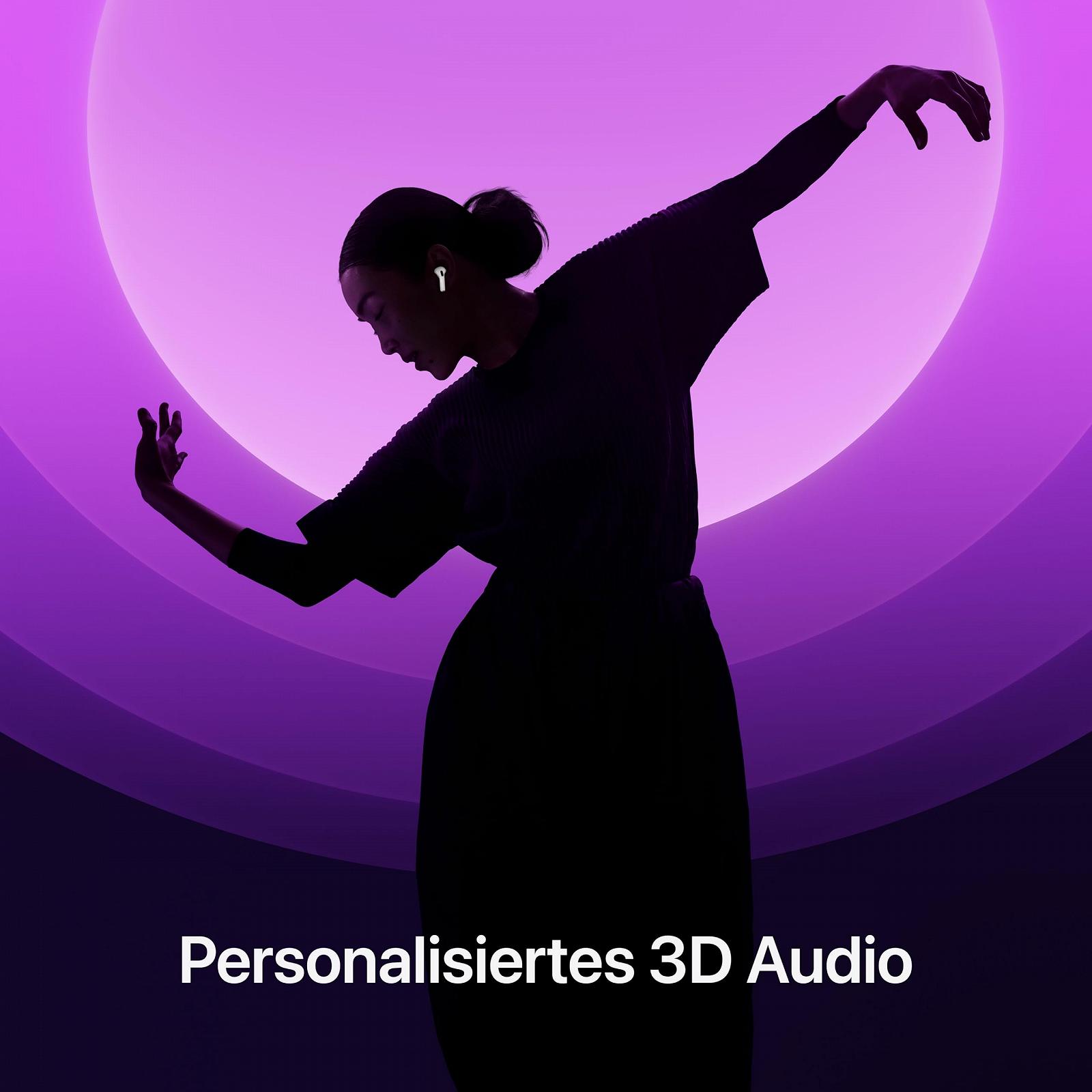 Наушники беспроводные Apple AirPods 4, Bluetooth, персонализированное 3D аудио, защита от пота и воды, зарядный футляр USB-C, чип H2, до 24 часов воспроизведения, фото №4