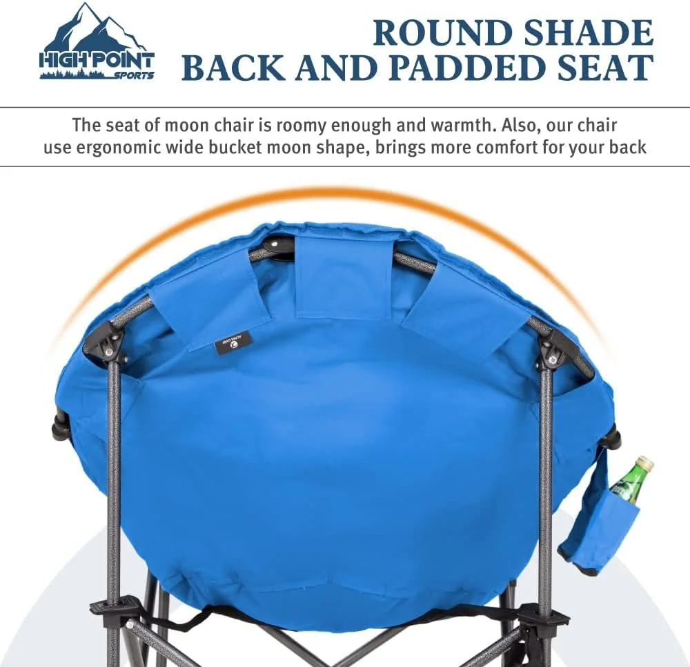 Розкладне крісло для кемпінгу HIGH POINT SPORTS XXL / до 150 кг / Блакитний, фото №7 Розкладне крісло для кемпінгу HIGH POINT SPORTS XXL / до 150 кг / Блакитний, фото №7
