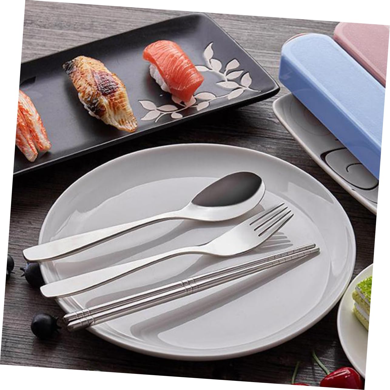 Набор Sosoport Besteck Четыре предмета Ложка Палочки и нейлоновая сумка Розовый, фото №3 Набор Sosoport Besteck Четыре предмета Ложка Палочки и нейлоновая сумка Розовый, фото №3