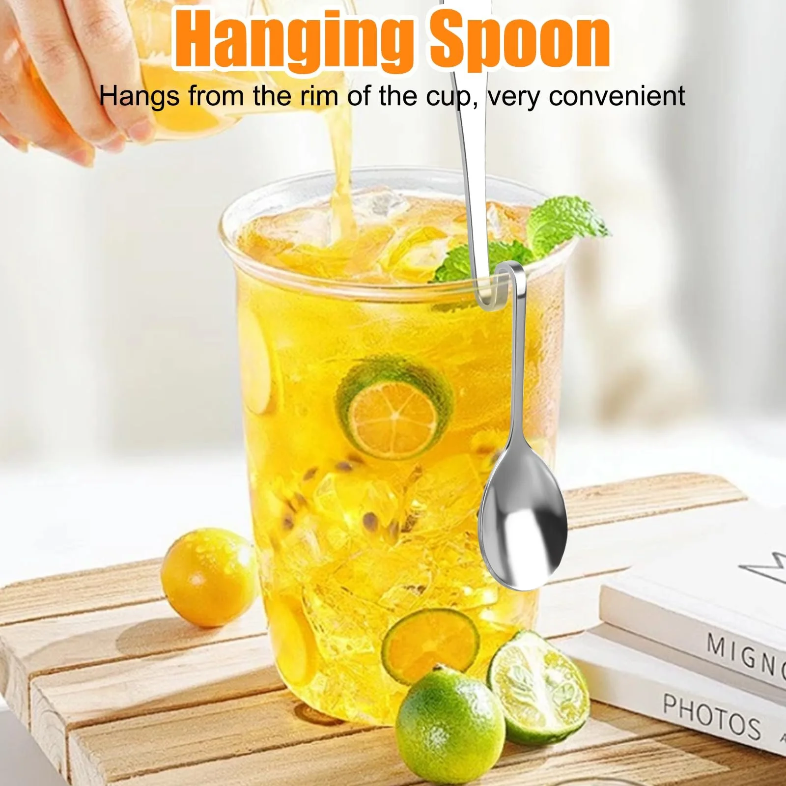 Ложка из нержавеющей стали, набор из 7 ложек для мороженого Long, 17 см, фото №4