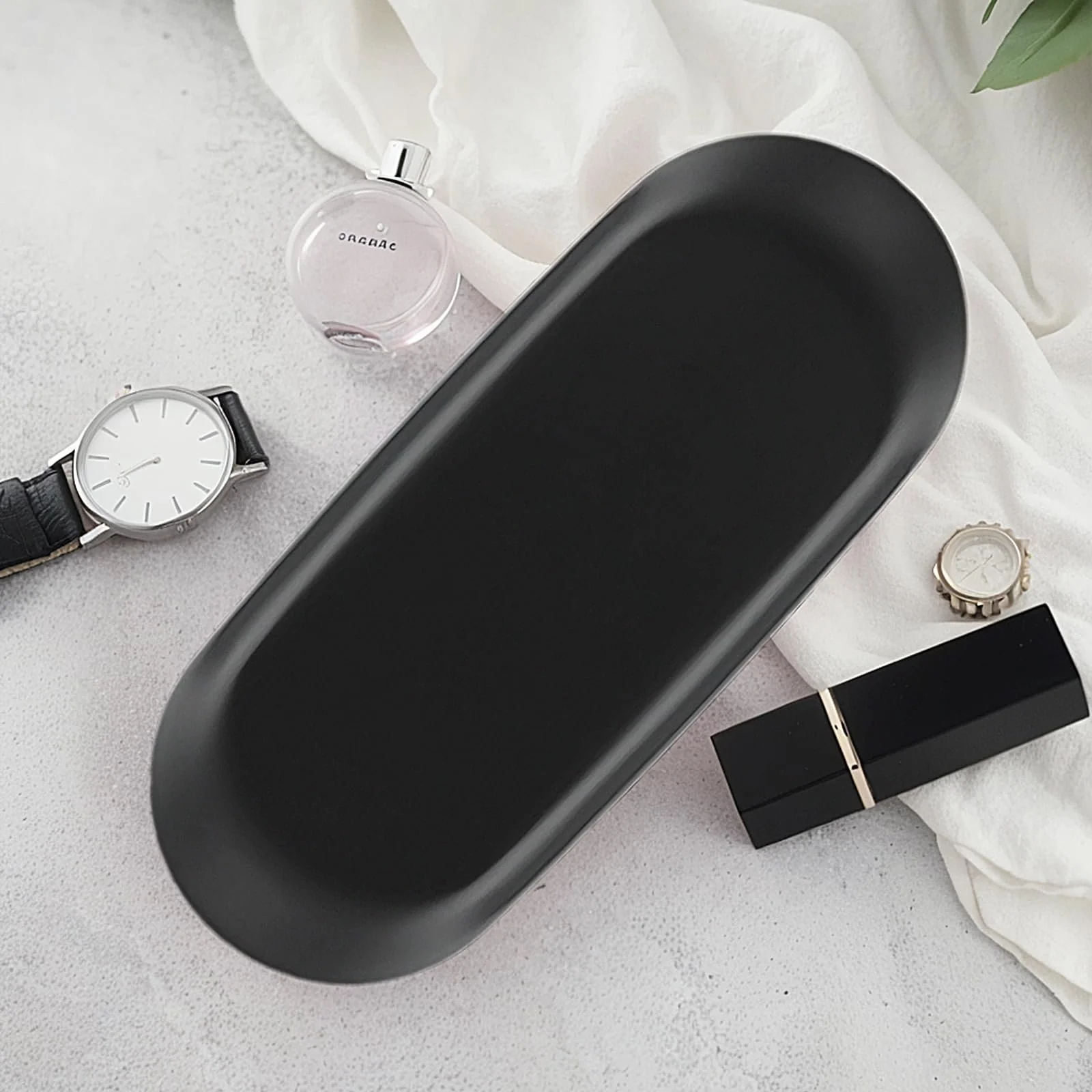 Набор декоративных подносов 2шт. Овальный Черный, фото №4 Набор декоративных подносов 2шт. Овальный Черный, фото №4