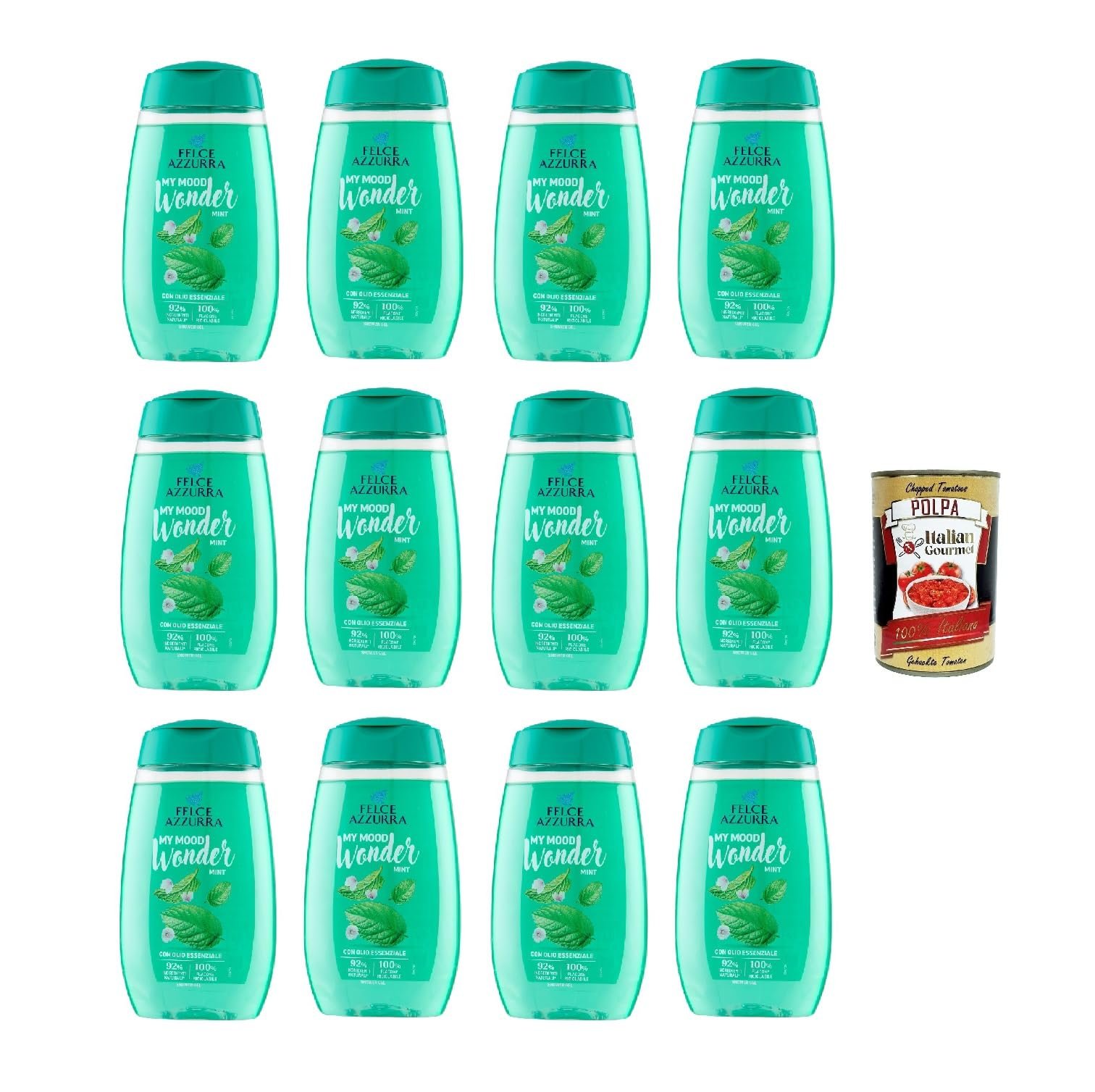 Гель для душу Felce Azzurra My Mood Wonder Mint м'ятний 12 х 250 мл, фото №1