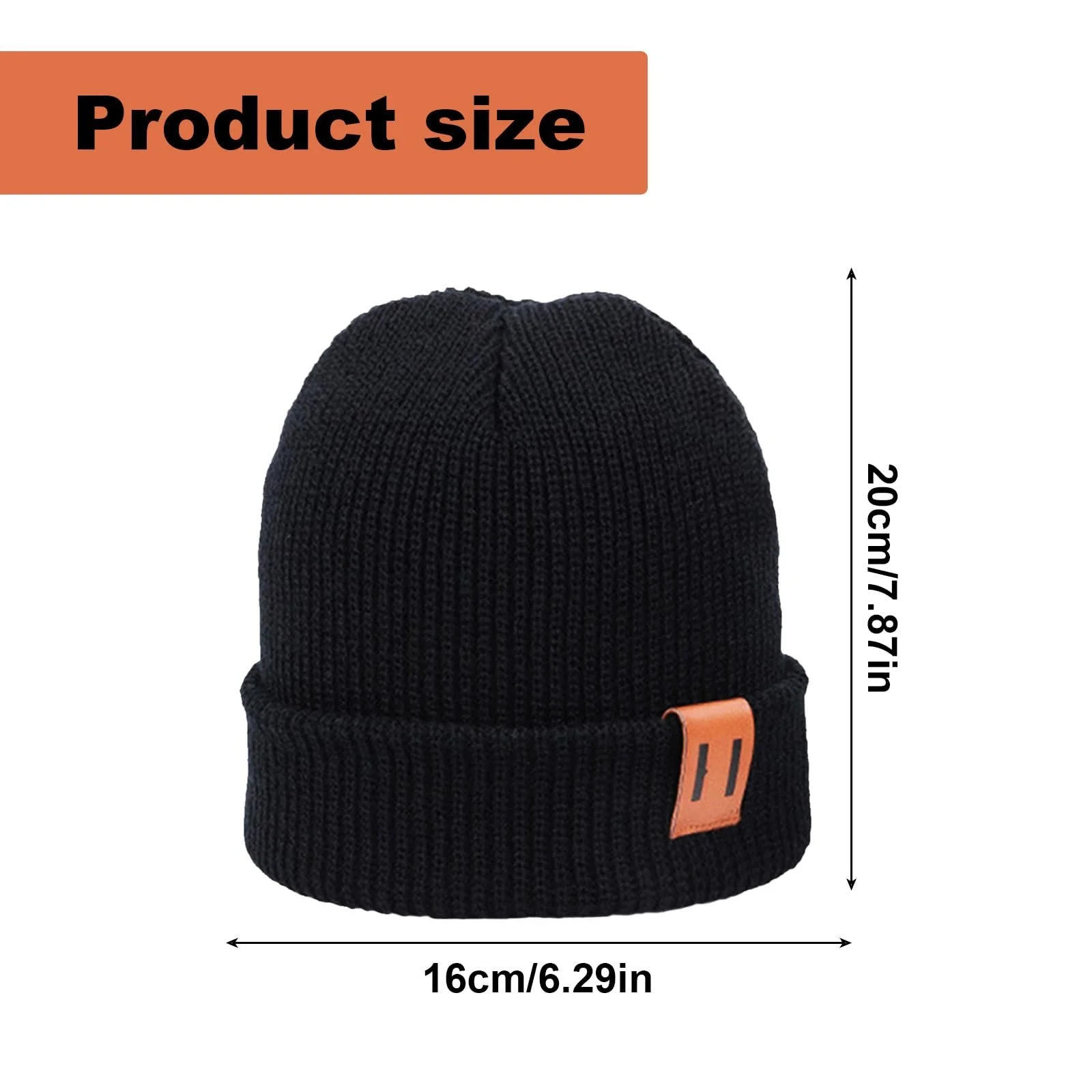 Шапка TUONYIS Вязаная Термошапка Осенняя Зимняя Мягкие манжеты Классическая Изолированная Шерстяная Шапка с конвертами Черный, фото №2 Шапка TUONYIS Вязаная Термошапка Осенняя Зимняя Мягкие манжеты Классическая Изолированная Шерстяная Шапка с конвертами Черный, фото №2