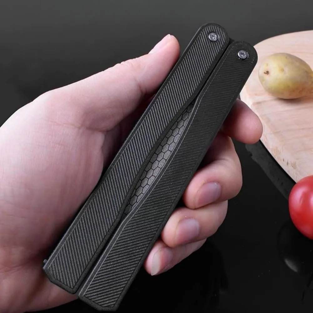 Складная двусторонняя алмазная точилка для ножей Diafold 400/600 Черная, фото №9