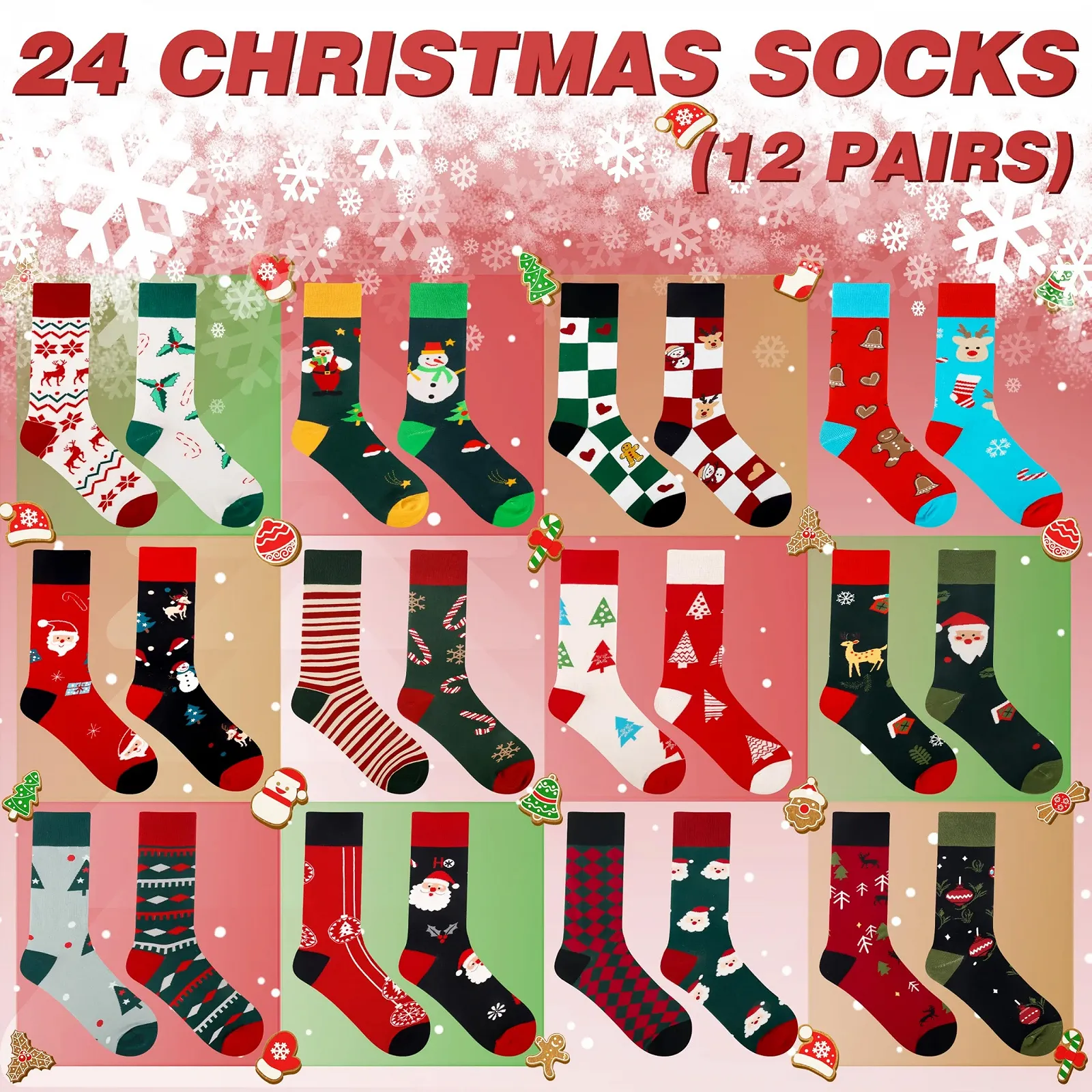 Жіночі шкарпетки Belloxis Advent Calendar 2025 12 пар, фото №2