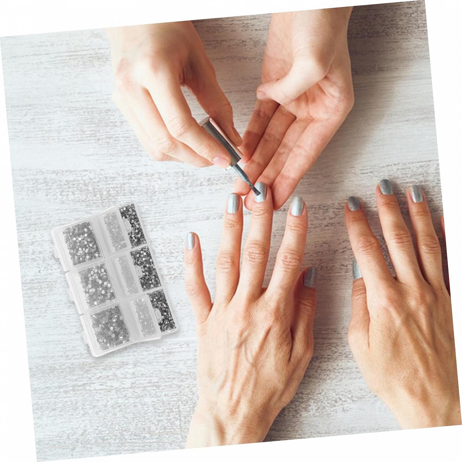 Стразы для ногтей круглые кристаллические, 1 набор, фото №4