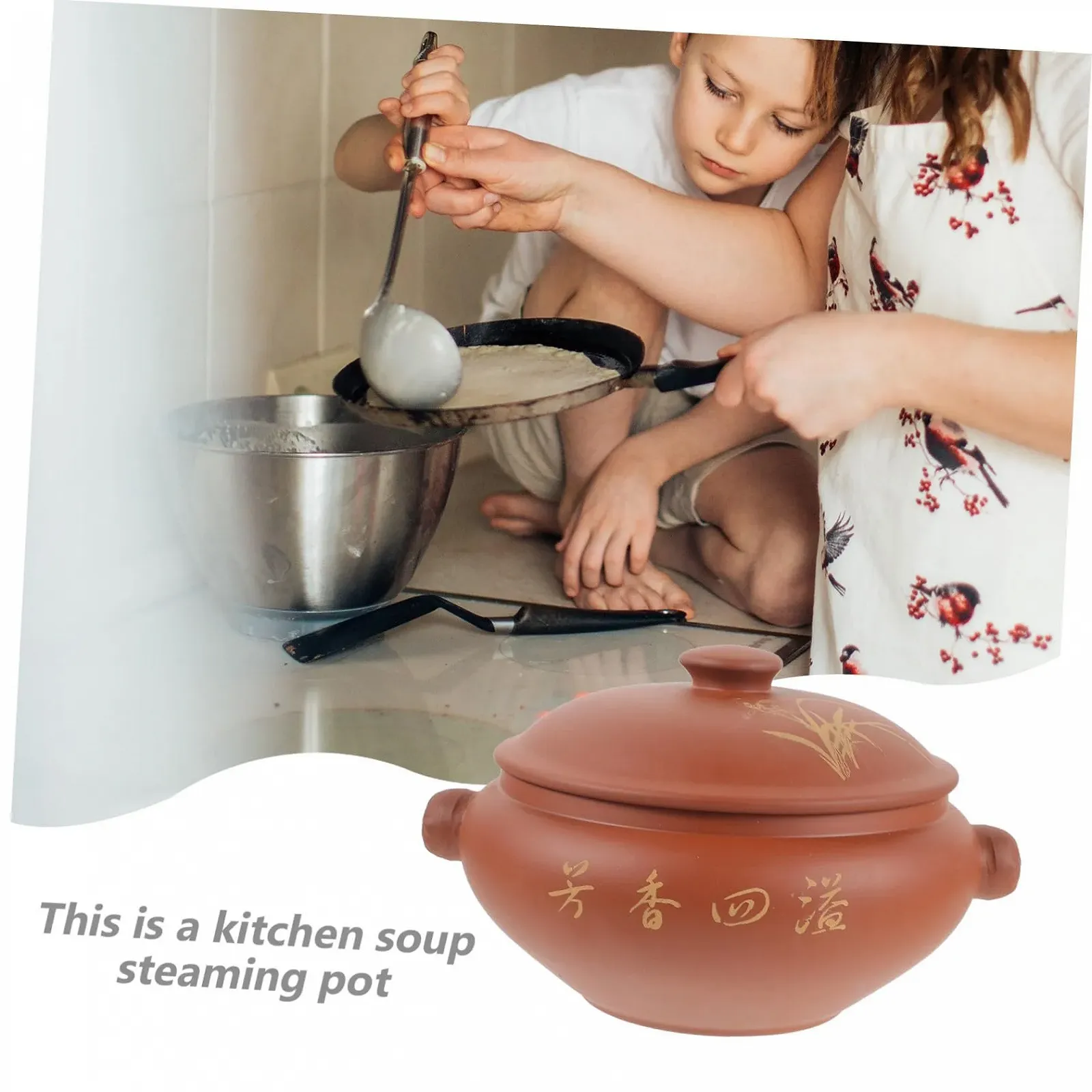 Пароварка Ceramic Steamer Pot керамическая традиционная, фото №8