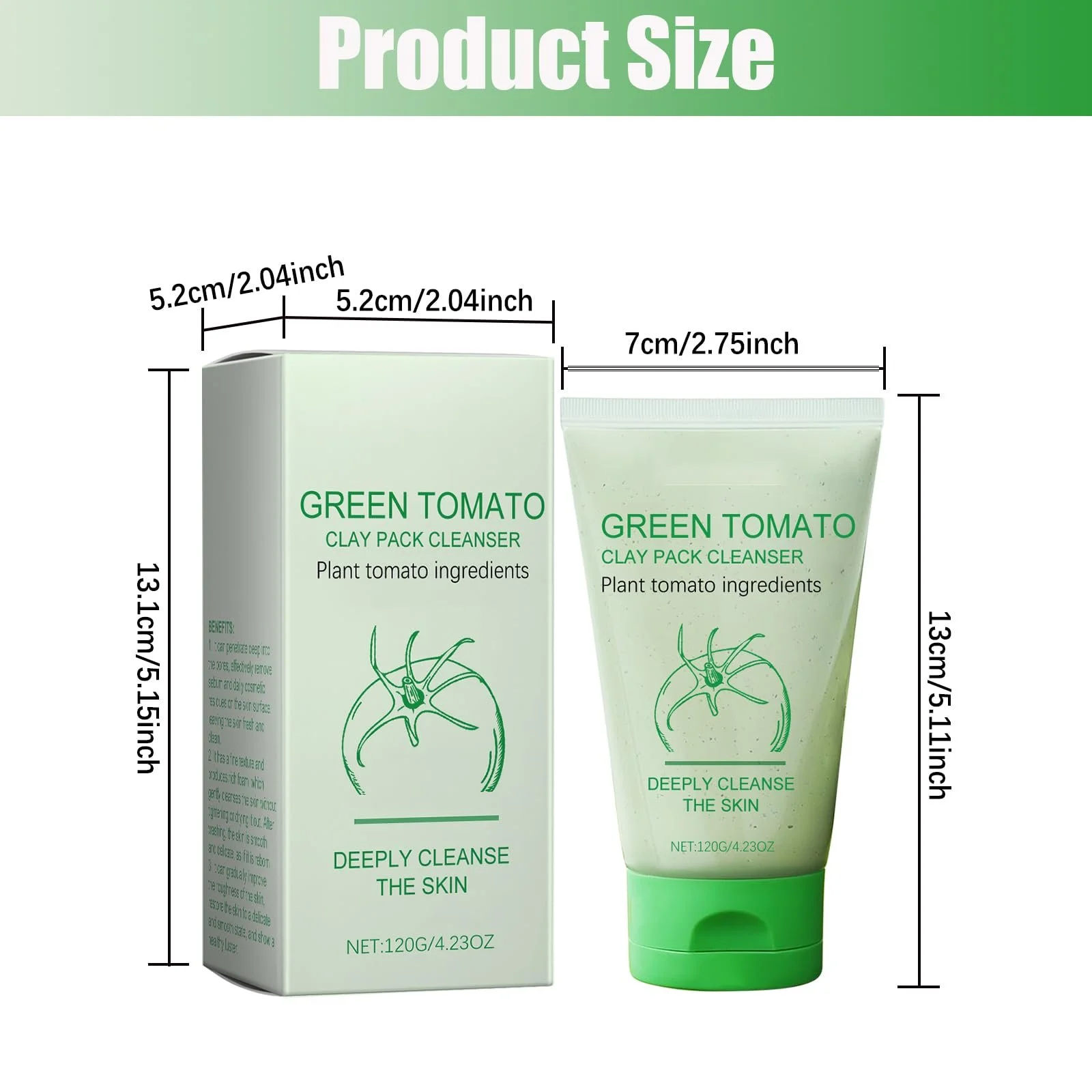 Маска глиняна Green Tomato Очищення пор, бруд, фото №8