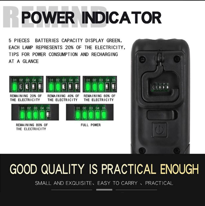 Фонарик багатофункціональний акумулятор на магніті G6 SuperFire 140 Lumen IP43, фото №4