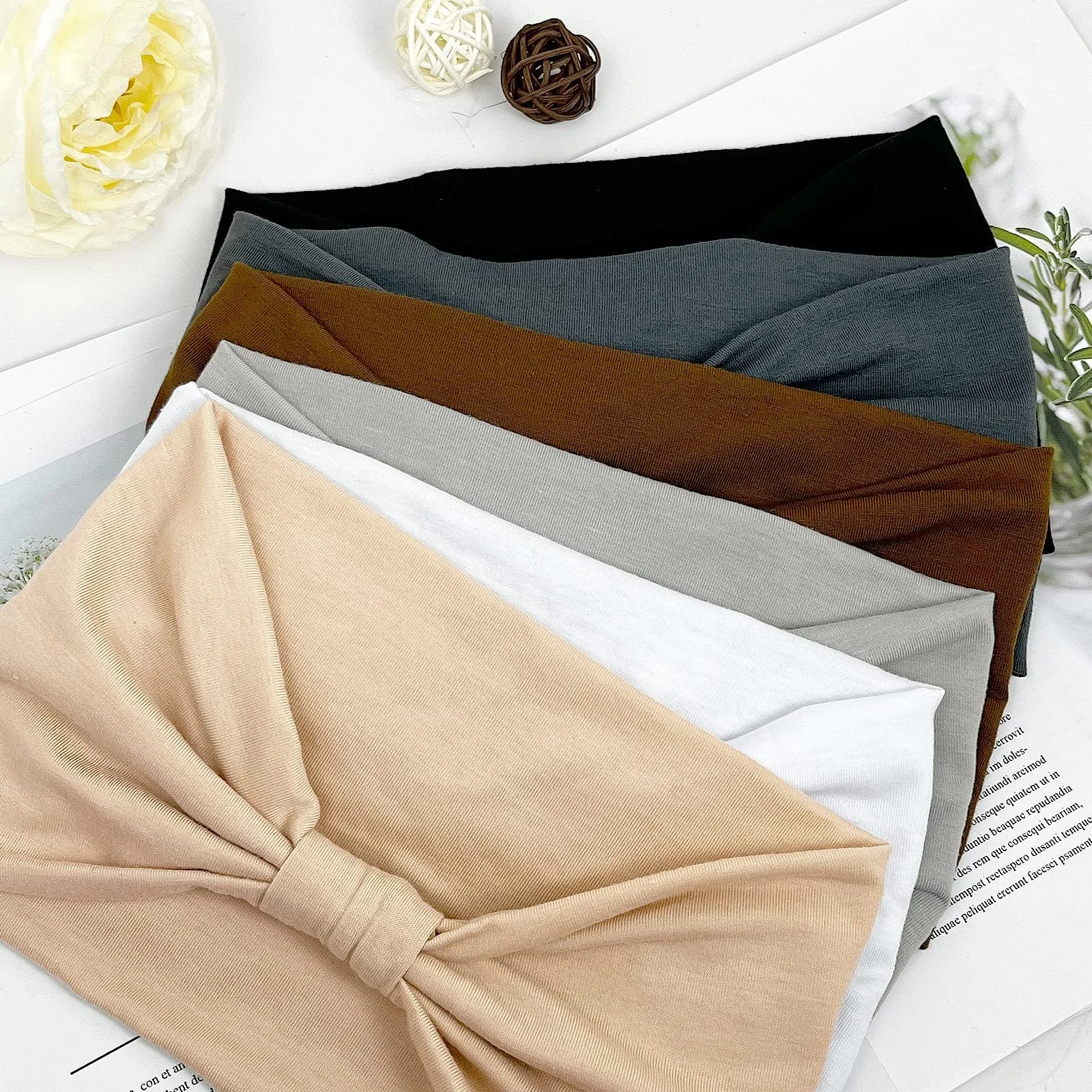 Пов'язка Kavya Жіноча широка еластична м'яка в стилі бохо, фото №6